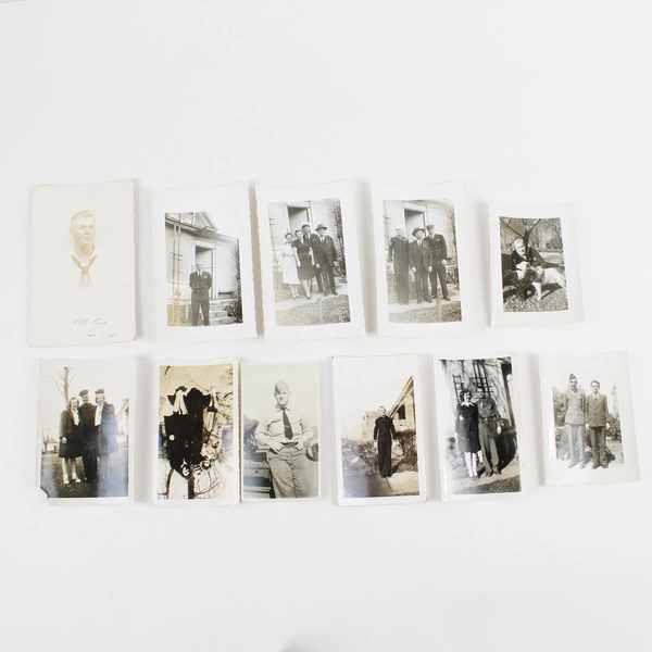 Lot of 20 Vintage 1940s WW2 Era Military Snapshot Photographs