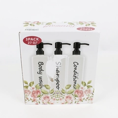 Latsiwatfl Shampoo/Conditioner/Body Wash Reusable Dispensers 3 Pack 27 Oz