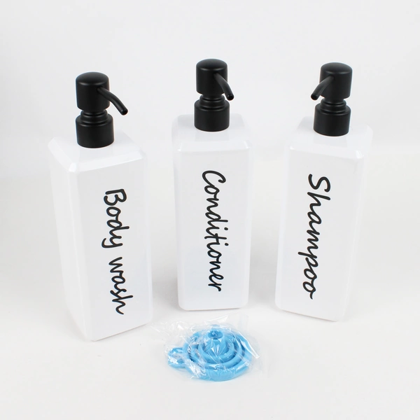 Latsiwatfl Shampoo/Conditioner/Body Wash Reusable Dispensers 3 Pack 27 Oz