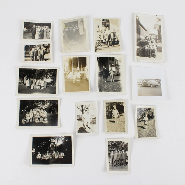 Lot of 15 Vintage Black and White Family Snapshot Photos