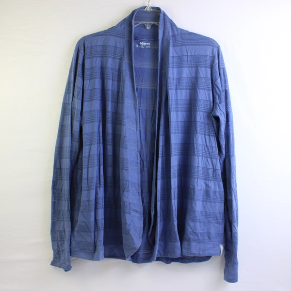 Columbia Blue Semi-Sheer Open-Front Long-Sleeve Shrug Women's XL