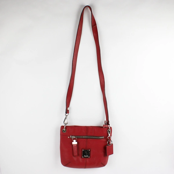 Red "Tig Bags" Leather Hobo Style Purse with Handles