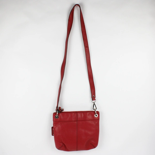 Red "Tig Bags" Leather Hobo Style Purse with Handles