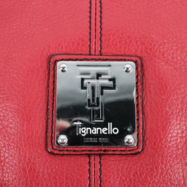 Red "Tig Bags" Leather Hobo Style Purse with Handles