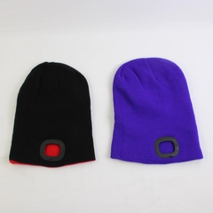 Lot of 2 LED Light Acrylic Beanies Purple Black Adult One Size Missing Lights