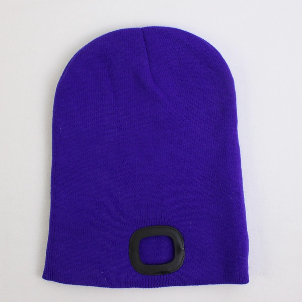 Lot of 2 LED Light Acrylic Beanies Purple Black Adult One Size Missing Lights