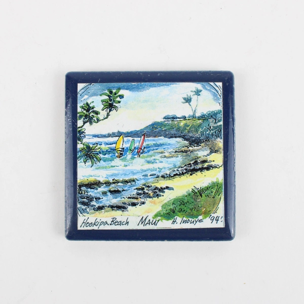 Lot of Two 1994 Hawaiian Scenes 0.230 Ceramic Fridge Magnets, Vintage