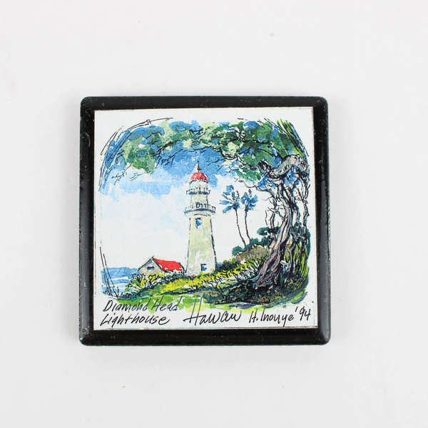 Lot of Two 1994 Hawaiian Scenes 0.230 Ceramic Fridge Magnets, Vintage