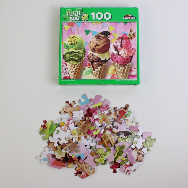 Lot of 2 Kid's Jigsaws (Ice Cream and Zoo Animals) 100 Pcs Complete 2024 #2000