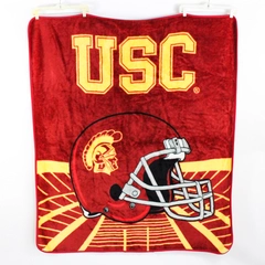 Unbranded USC Trojans Yellow/Red Football Fleece Throw Blanket 53" x 58.5"