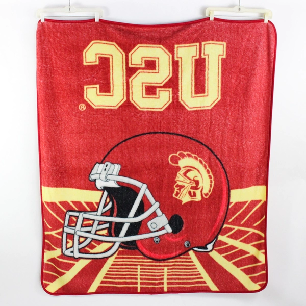 Unbranded USC Trojans Yellow/Red Football Fleece Throw Blanket 53" x 58.5"