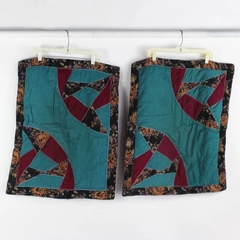 Tapestry Pillow Shams Pair, Vintage-style Quilted Design, 27"x 23"