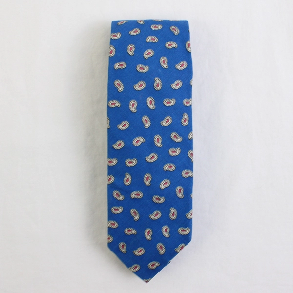 Billy, Too Men's Neck Tie Blue Paisley Print 100% Cotton