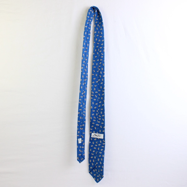 Billy, Too Men's Neck Tie Blue Paisley Print 100% Cotton