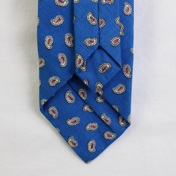 Billy, Too Men's Neck Tie Blue Paisley Print 100% Cotton