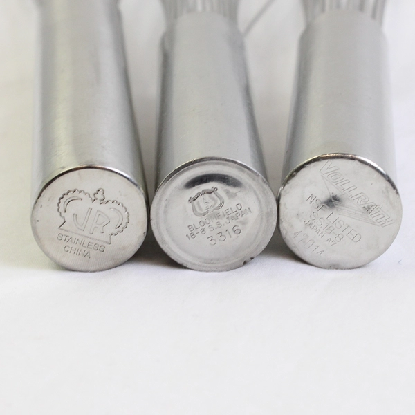 Lot of 3 Assorted Industrial Size Stainless Steel Whisks, 14" and 2 x 16" Tall