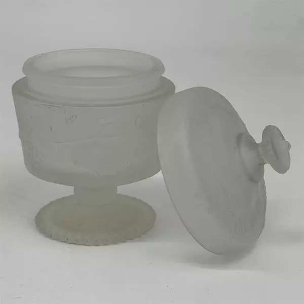 VTG Avon Empty Moonwind Perfumed Skin Softener Frosted Jar With Lid Empty