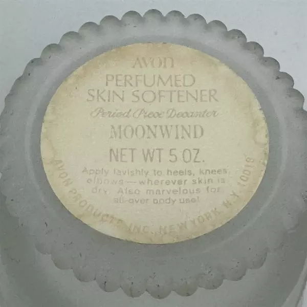 VTG Avon Empty Moonwind Perfumed Skin Softener Frosted Jar With Lid Empty