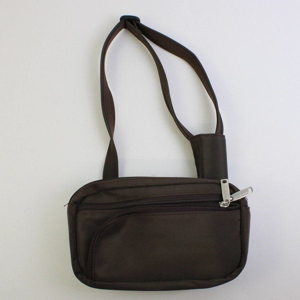 DayMakers Santa Barbara Brown Nylon Fanny Pack Multi Pocket Travel Bag