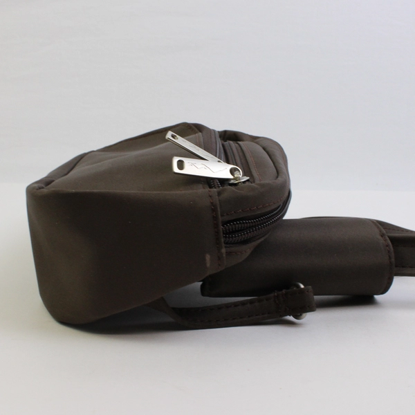 DayMakers Santa Barbara Brown Nylon Fanny Pack Multi Pocket Travel Bag