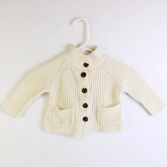 Old Navy Baby 12-18m Ivory Waffle Knit Button Up Cardigan Sweater