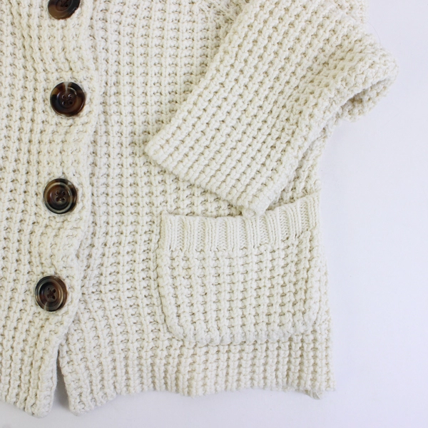 Old Navy Baby 12-18m Ivory Waffle Knit Button Up Cardigan Sweater