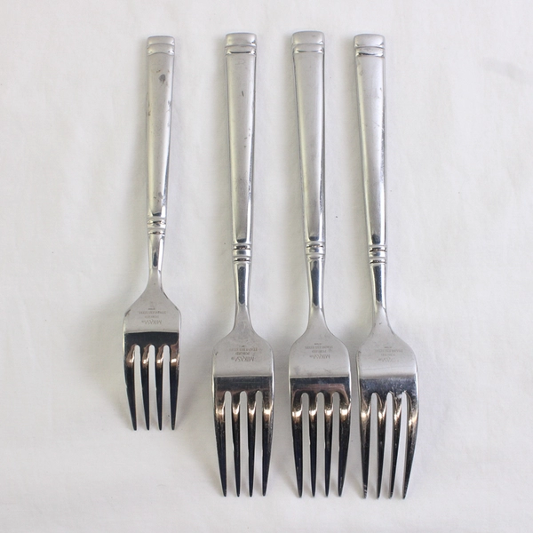 Lot Of 4 Mikasa MIS60 (Stainless) Flatware 3 Dinner Forks 8.25" 1 Salad Fork 7"