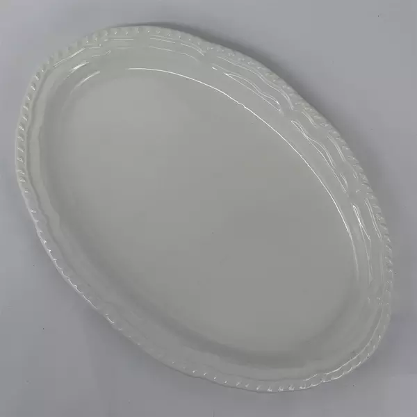 17” Large White Oval Ceramic Serving Platter Made In California USA