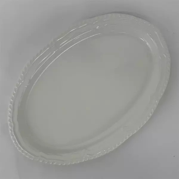 17” Large White Oval Ceramic Serving Platter Made In California USA