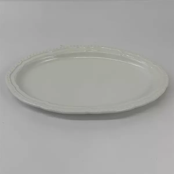 17” Large White Oval Ceramic Serving Platter Made In California USA