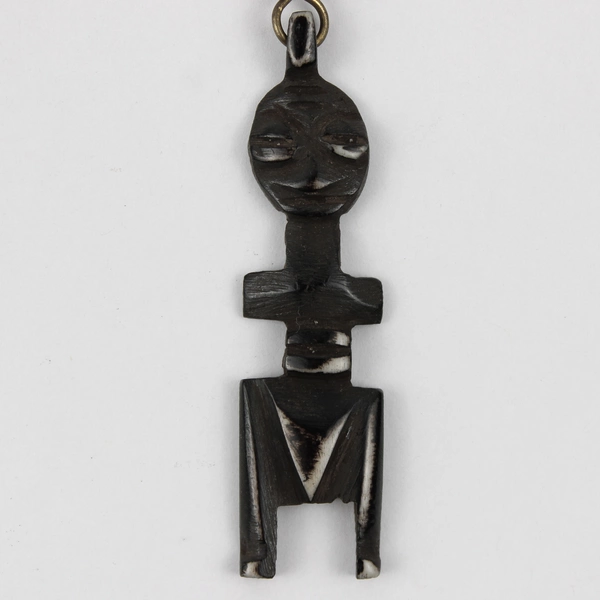 Carved Fertility God Tribal Style Dangle Drop Earrings FLAWED