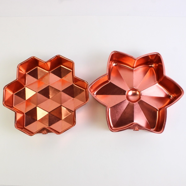 Lot of 2 Lightweight Copper Cake Pans with Hanging Attachment