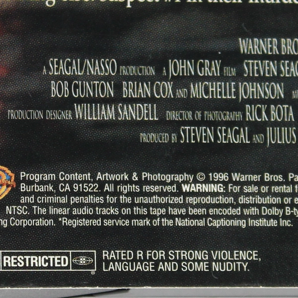 The Glimmer Man VHS Tape 1997