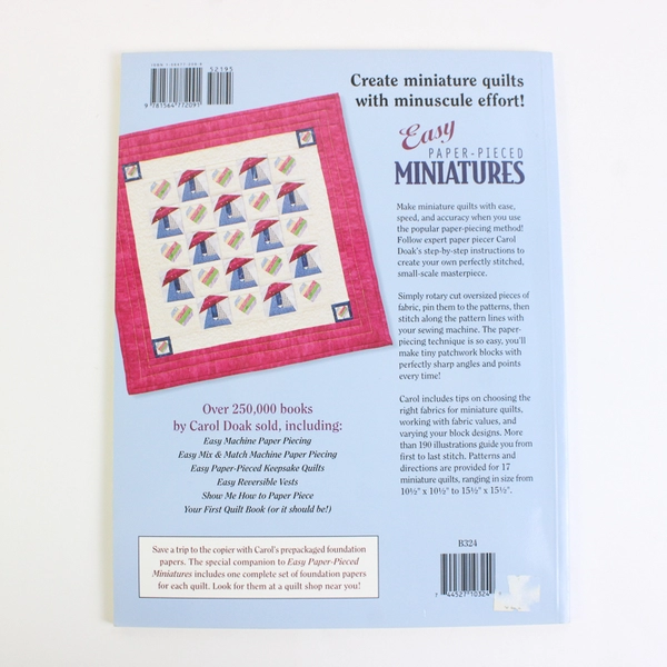 Easy Paper-Pieced Miniatures by Carol Doak 1998 Paperback That Patchwork Place