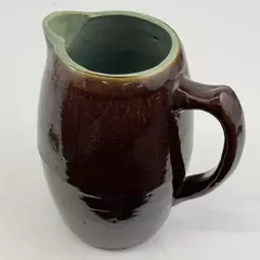 Vtg John B Taylor Zanesville Pottery Country Fare 8.25” Pitcher Brown and Green