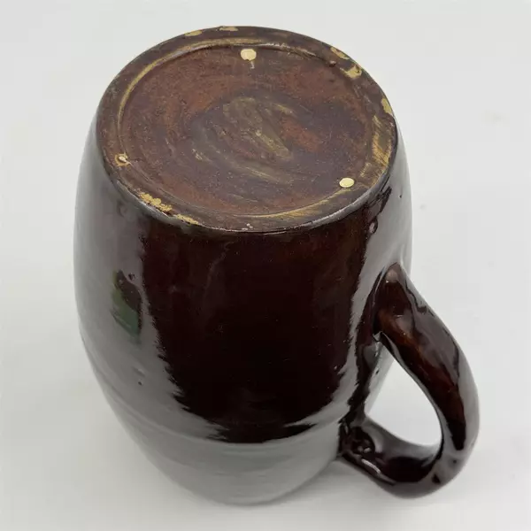 Vtg John B Taylor Zanesville Pottery Country Fare 8.25” Pitcher Brown and Green