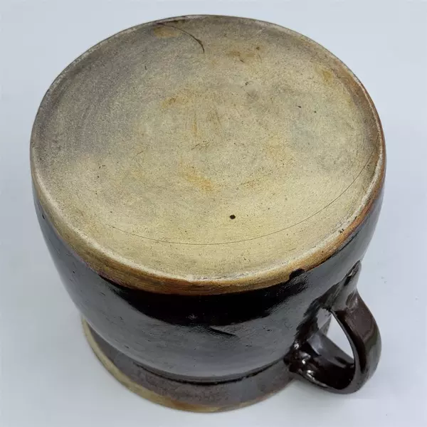 Vintage Large Brown Glazed Pottery Pitcher 6.5” Tall