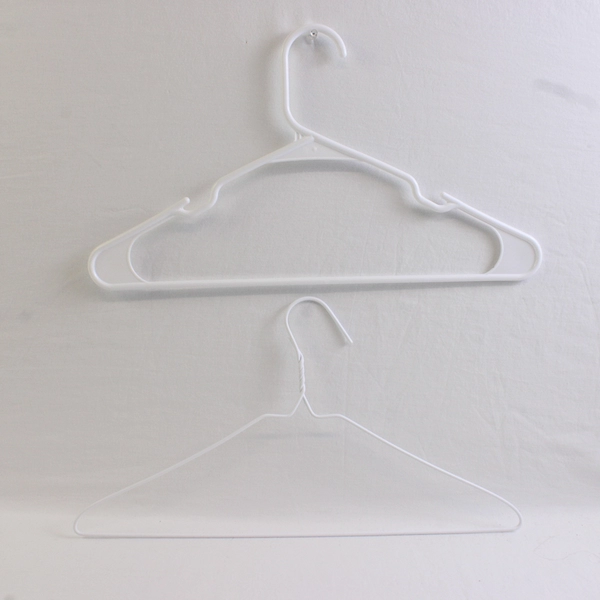 Mixed Lot of 11 White Clothes Hangers 3 Plastic 8 Wire-like Plastic
