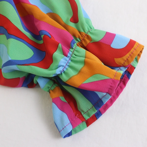 Unbranded Multicolor Long Balloon Sleeve Blouse Women's 1X