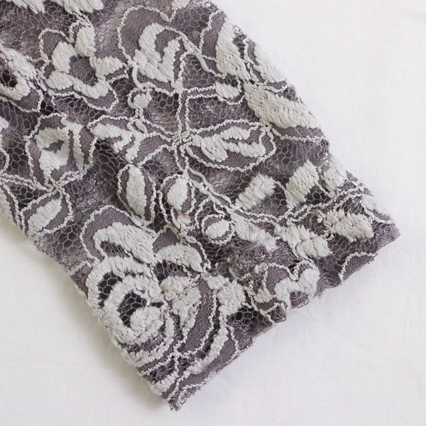 Maurices Gray and Mauve Floral Lace Long-Sleeve Top Women's Size Medium