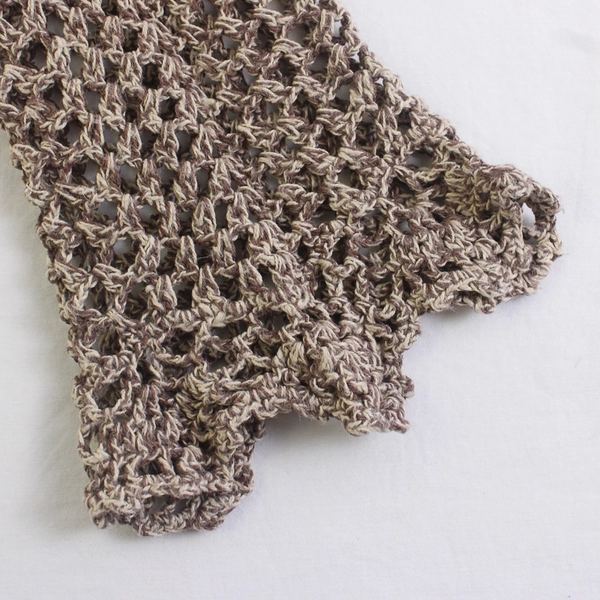 J.J. Basics Brown Crochet Long-Sleeve Top Women's Size Large