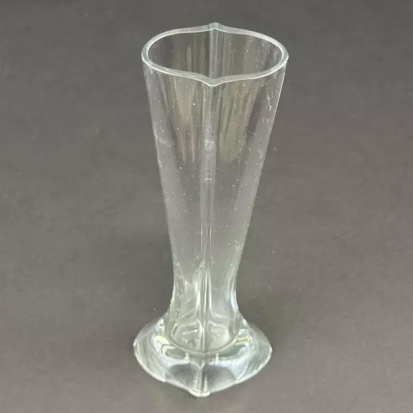 9" Oval Rhombus Glass Bud Vase Elegant Flower Holder
