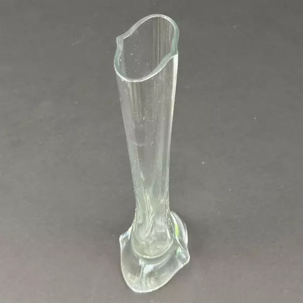 9" Oval Rhombus Glass Bud Vase Elegant Flower Holder