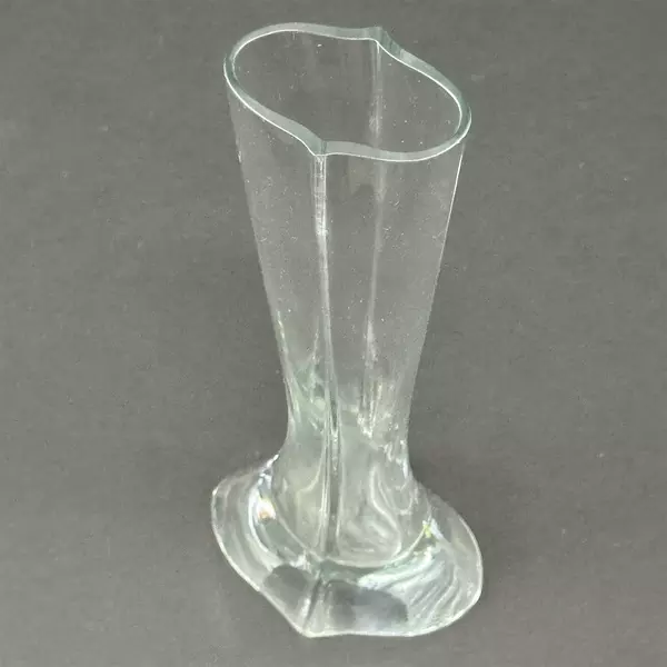 9" Oval Rhombus Glass Bud Vase Elegant Flower Holder