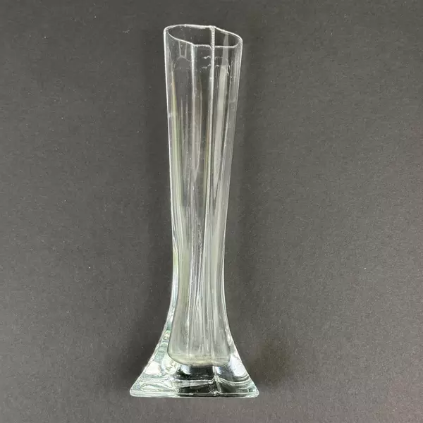 9" Oval Rhombus Glass Bud Vase Elegant Flower Holder