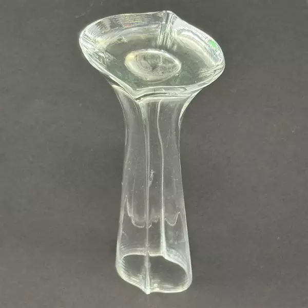 9" Oval Rhombus Glass Bud Vase Elegant Flower Holder