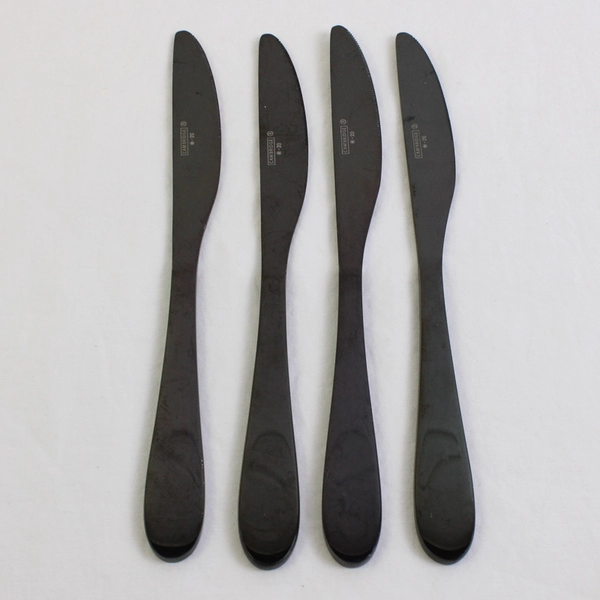 Lot Of 4 Cambridge Silver Rhiannon Black (Stainless) Flatware Dinner Knive 9.25"