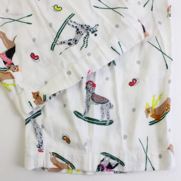Joyspun Pajama Pants Winter Dogs On Skis On Snow Women's Size L