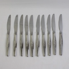 Set of 10 Oneida Community Woodmere Modern Hollow Dinner Knives Stainless Steel