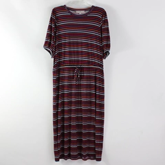 Loft Petites XL Multicolor Striped Maxi Dress Drawstring Waist 